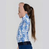 Dapplebay Kids Blue Equestrian Toile 1/4 Zip - Short Sleeve - Breeches.com - Flyclothing LLC