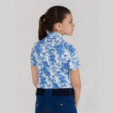 Dapplebay Kids Blue Equestrian Toile 1/4 Zip - Short Sleeve - Breeches.com - Flyclothing LLC