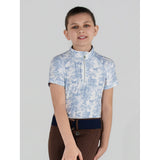 Dapplebay Kids Equestrian Toile 1/4 Zip SS Riding Top-Moonrise