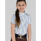 Dapplebay Kids Equestrian Toile 1/4 Zip SS Riding Top-Moonrise