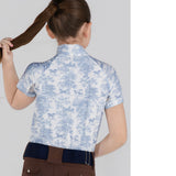 Dapplebay Kids Equestrian Toile 1/4 Zip SS Riding Top-Moonrise