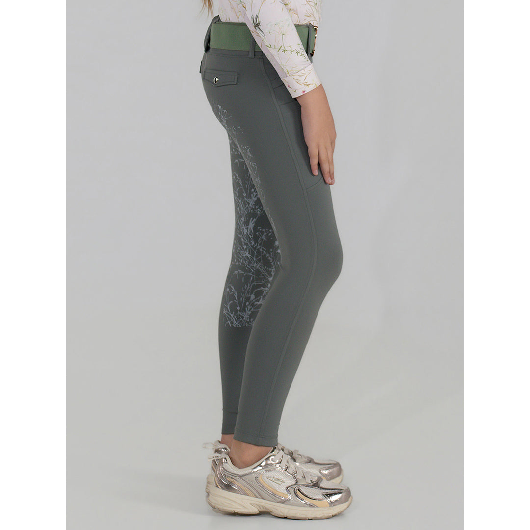 Dapplebay Kids Dragonfly Meadow Silicone Full Seat Tights-Graphite