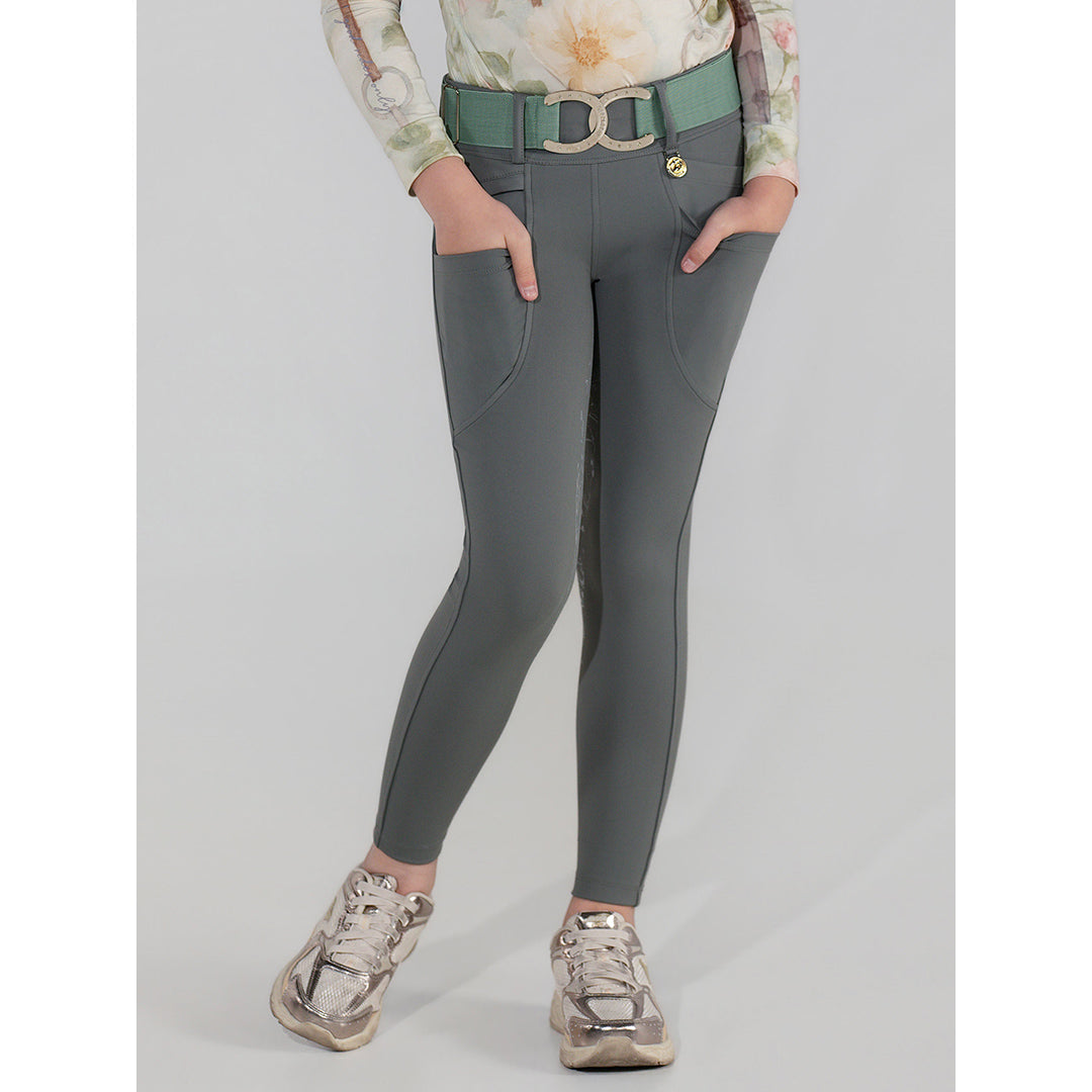 Dapplebay Kids Dragonfly Meadow Silicone Full Seat Tights-Graphite