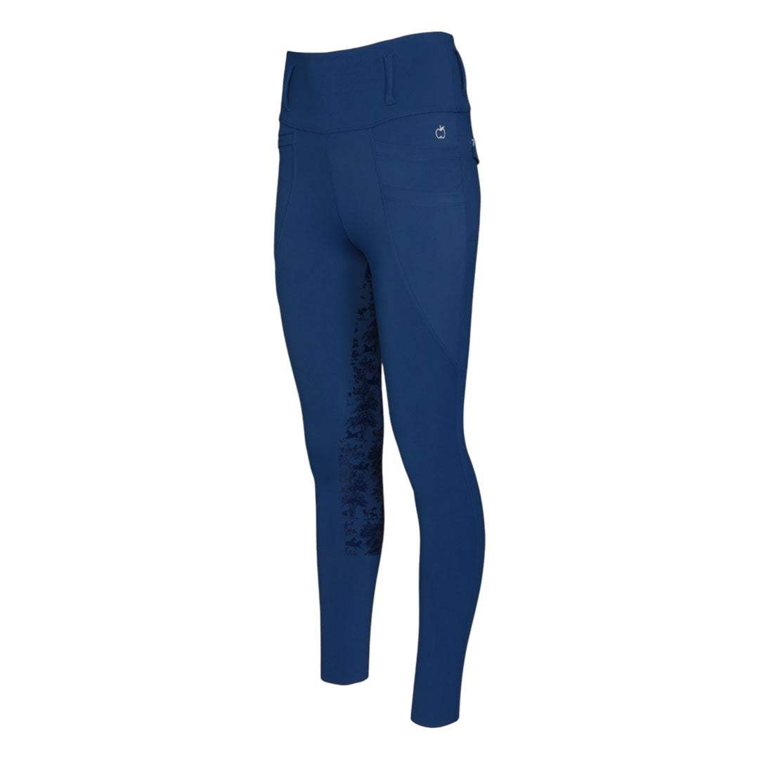 Dapplebay Kids Equestrian Toile Essential Tights-Bright Navy - Breeches.com - Flyclothing LLC