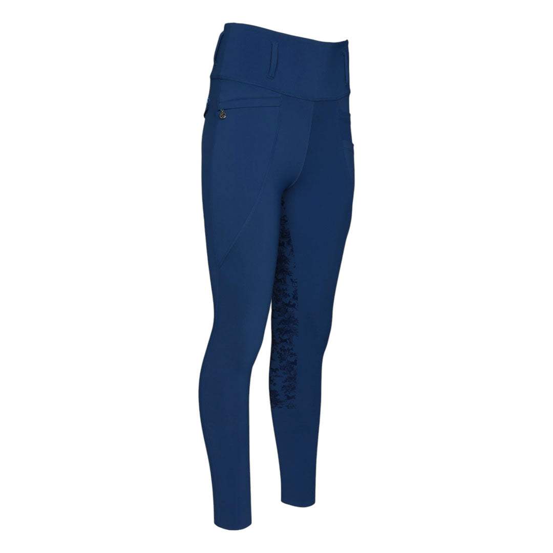 Dapplebay Kids Equestrian Toile Essential Tights-Bright Navy - Breeches.com - Flyclothing LLC