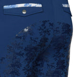 Dapplebay Kids Equestrian Toile Essential Tights-Bright Navy - Breeches.com - Flyclothing LLC