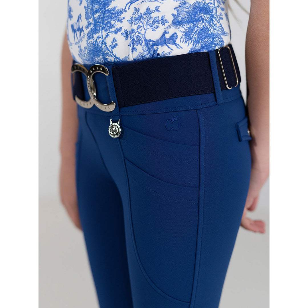 Dapplebay Kids Equestrian Toile Essential Tights-Bright Navy - Breeches.com - Flyclothing LLC