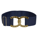 Dapplebay Horse Shoe Elastic Belt-Navy - Breeches.com - Flyclothing LLC