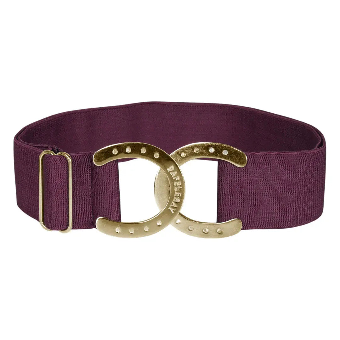 Dapplebay Horse Shoe Elastic Belt-Plum - Breeches.com - Flyclothing LLC