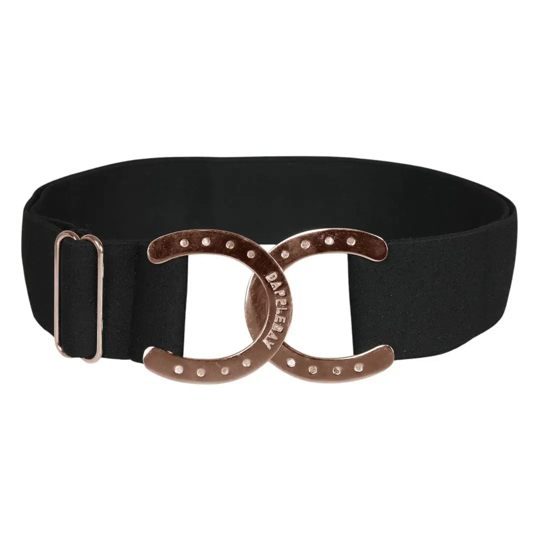 Dapplebay Horse Shoe Elastic Belt-Black - Breeches.com - Flyclothing LLC