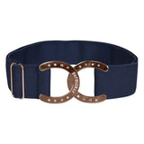 Dapplebay Horse Shoe Elastic Belt-Navy - Breeches.com - Flyclothing LLC