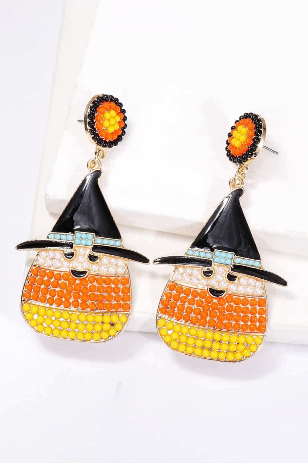 Witch's Hat Shape Synthetic Pearl Dangle Earrings - Trendsi - Flyclothing LLC