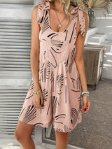 Devine Printed Tie Shoulder Overalls with Pockets - Trendsi - Flyclothing LLC