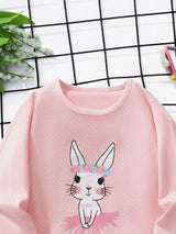 Children's Bunny Ballerina Graphic Long Sleeve T-Shirt - Trendsi - Flyclothing LLC