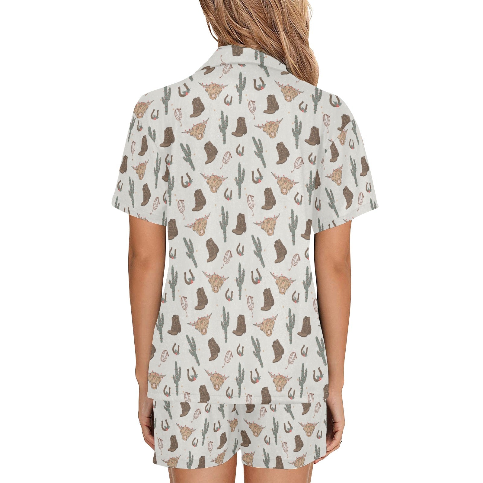 Baha Ranch Howdy Highland Cow Women's Western Pajama Set