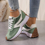 Color‑Blocked Platform Casual Sneakers - Trendsi - Flyclothing LLC