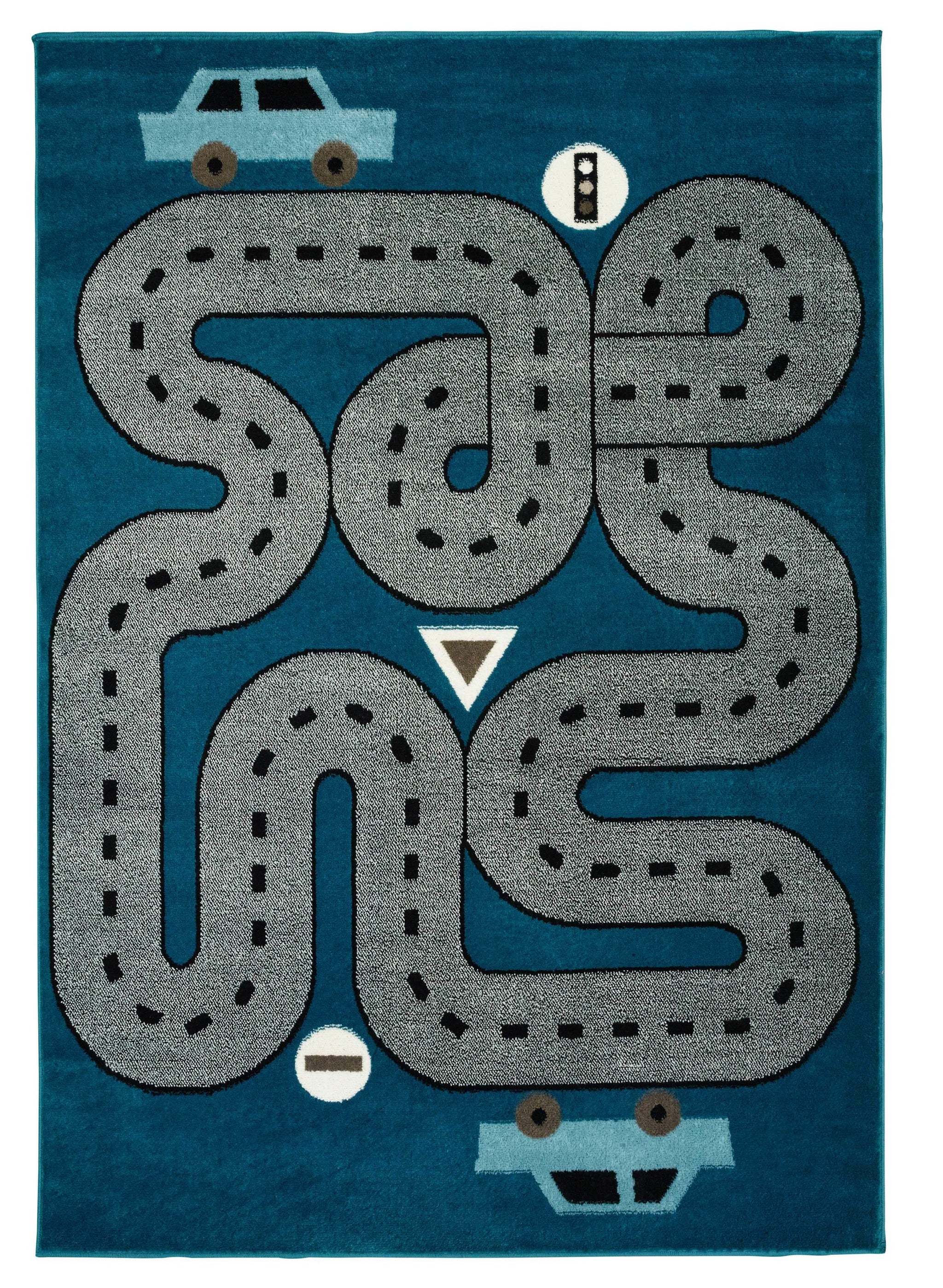2' X 3' Navy Blue Transportation Youthful Washable Area Rug - Homeroots - Flyclothing LLC