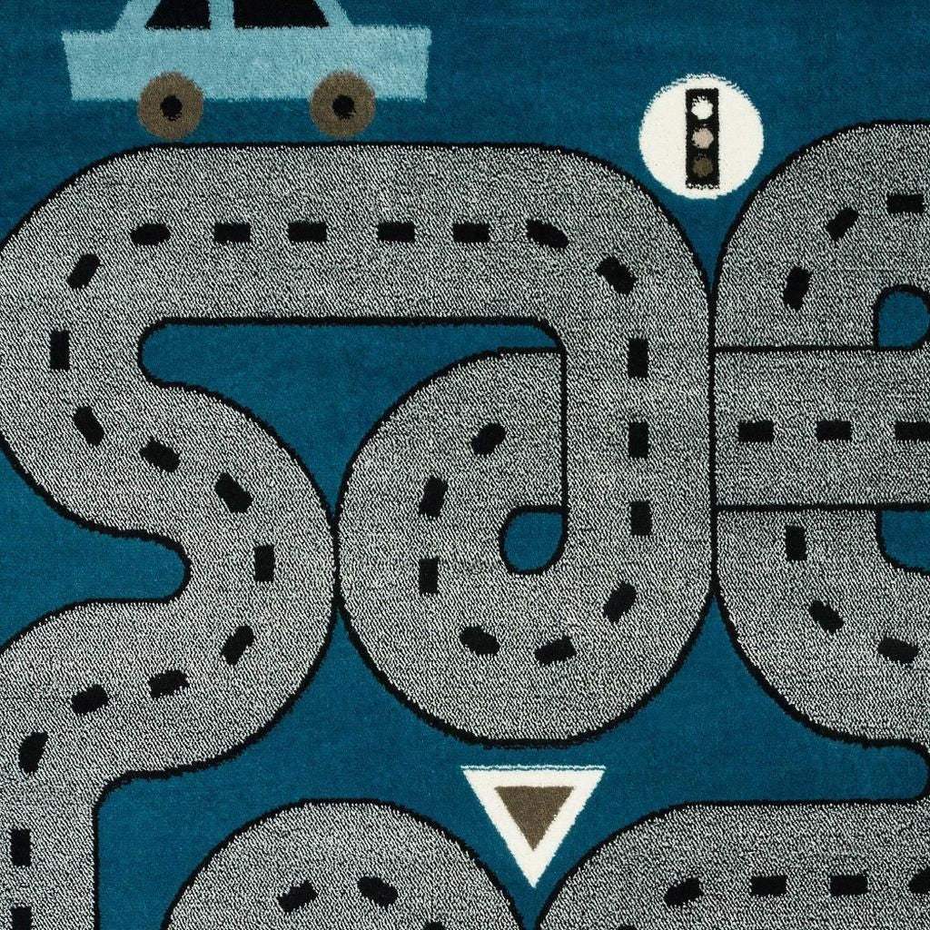 2' X 3' Navy Blue Transportation Youthful Washable Area Rug - Homeroots - Flyclothing LLC