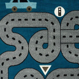 2' X 3' Navy Blue Transportation Youthful Washable Area Rug - Homeroots - Flyclothing LLC