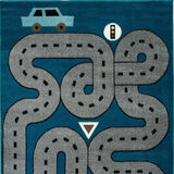 2' X 3' Navy Blue Transportation Youthful Washable Area Rug - Homeroots - Flyclothing LLC