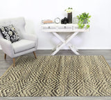 2' X 4' Natural And Gray Jute Geometric Hand Woven Area Rug - Homeroots - Flyclothing LLC