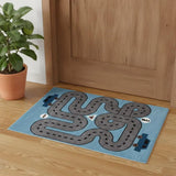 2' X 3' Blue Transportation Youthful Washable Area Rug - Homeroots - Flyclothing LLC