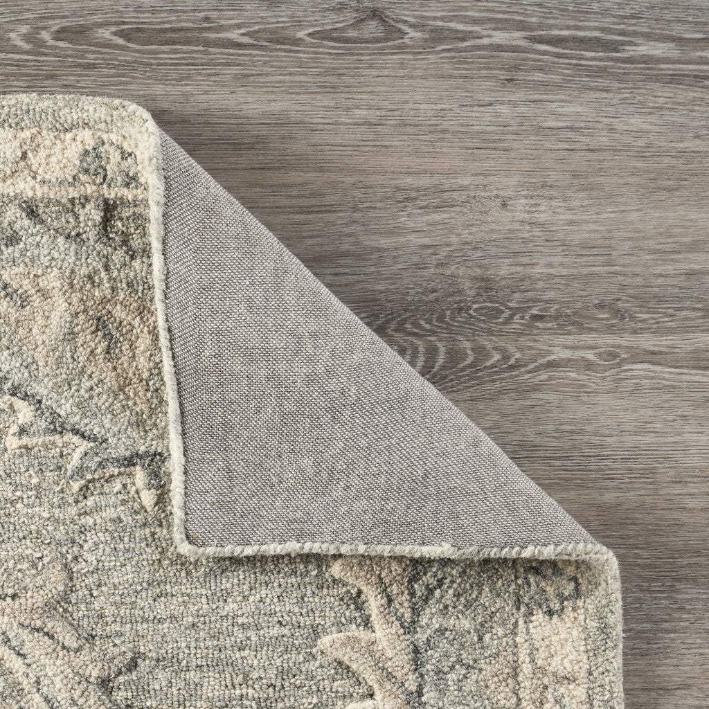 2' X 3' Gray And Blue Wool Floral Hand Tufted Area Rug - Homeroots - Flyclothing LLC