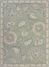 2' X 3' Gray And Blue Wool Floral Hand Tufted Area Rug - Homeroots - Flyclothing LLC