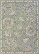 2' X 3' Gray And Blue Wool Floral Hand Tufted Area Rug - Homeroots - Flyclothing LLC