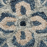 3' Blue And Gray Wool Medallion Hand Tufted Round Rug - Homeroots - Flyclothing LLC