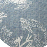 8' Blue And Off White Nautical Round Rug - Homeroots - Flyclothing LLC