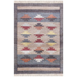 2' X 3' Blue Gray And Tan Tribal Hand Woven Area Rug With Fringe - Homeroots - Flyclothing LLC