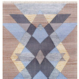 8' X 10' Blue Gray And Tan Geometric Hand Woven Area Rug With Fringe - Homeroots - Flyclothing LLC