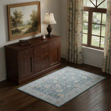 4' X 6' Blue And Ivory Floral Area Rug With UV Protection - Homeroots - Flyclothing LLC