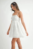 MABLE Eyelet Lace Babydoll Mini Cami Dress - Trendsi