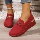 Round Toe Wedge Slip-Ons - Trendsi - Flyclothing LLC