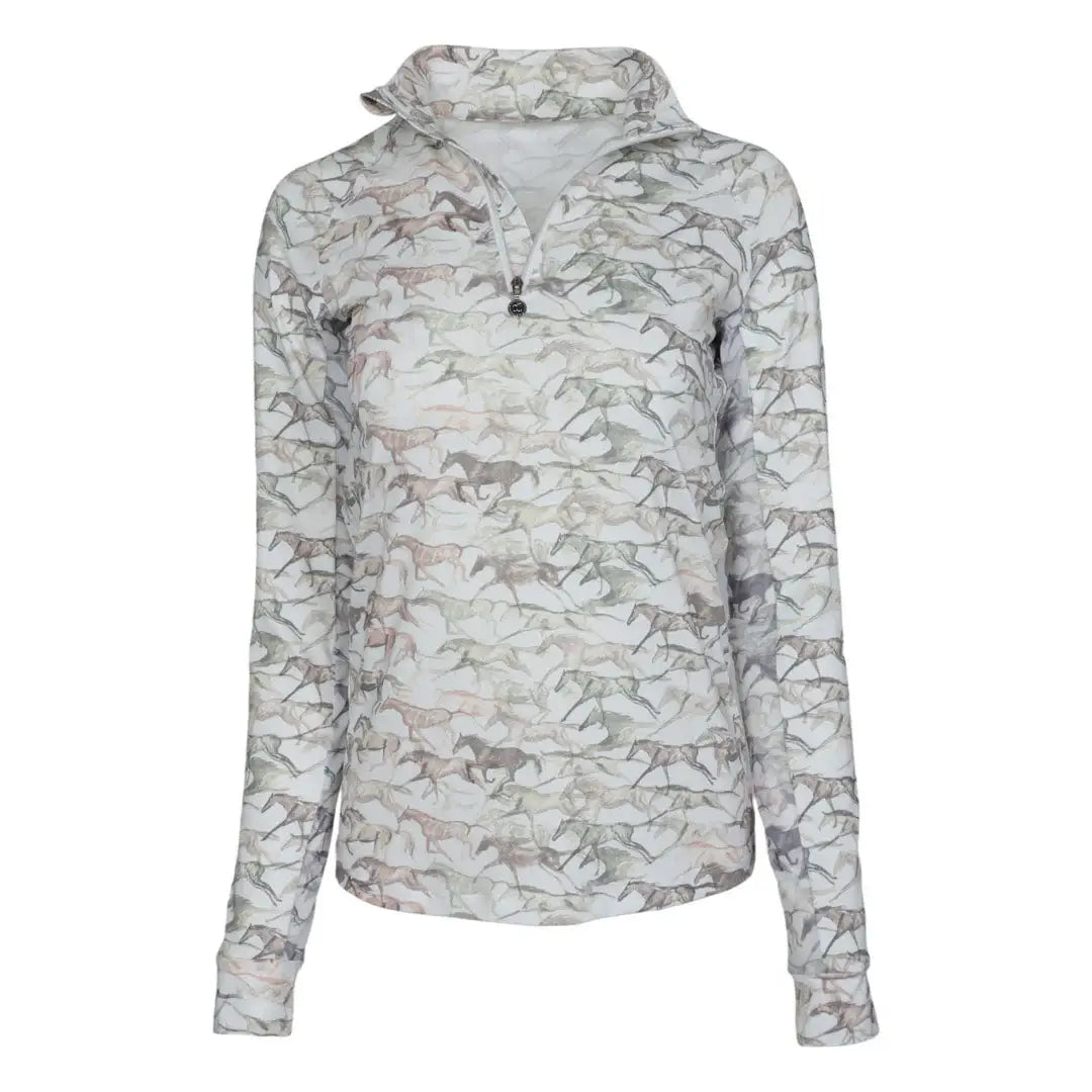 Dapplebay Galloping Watercolor 1/4 Zip Riding Top - Breeches.com - Flyclothing LLC