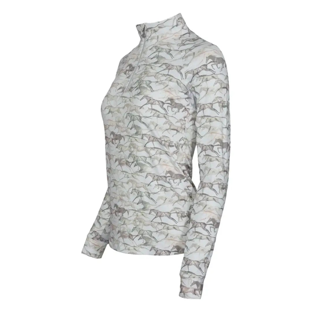 Dapplebay Galloping Watercolor 1/4 Zip Riding Top - Breeches.com - Flyclothing LLC