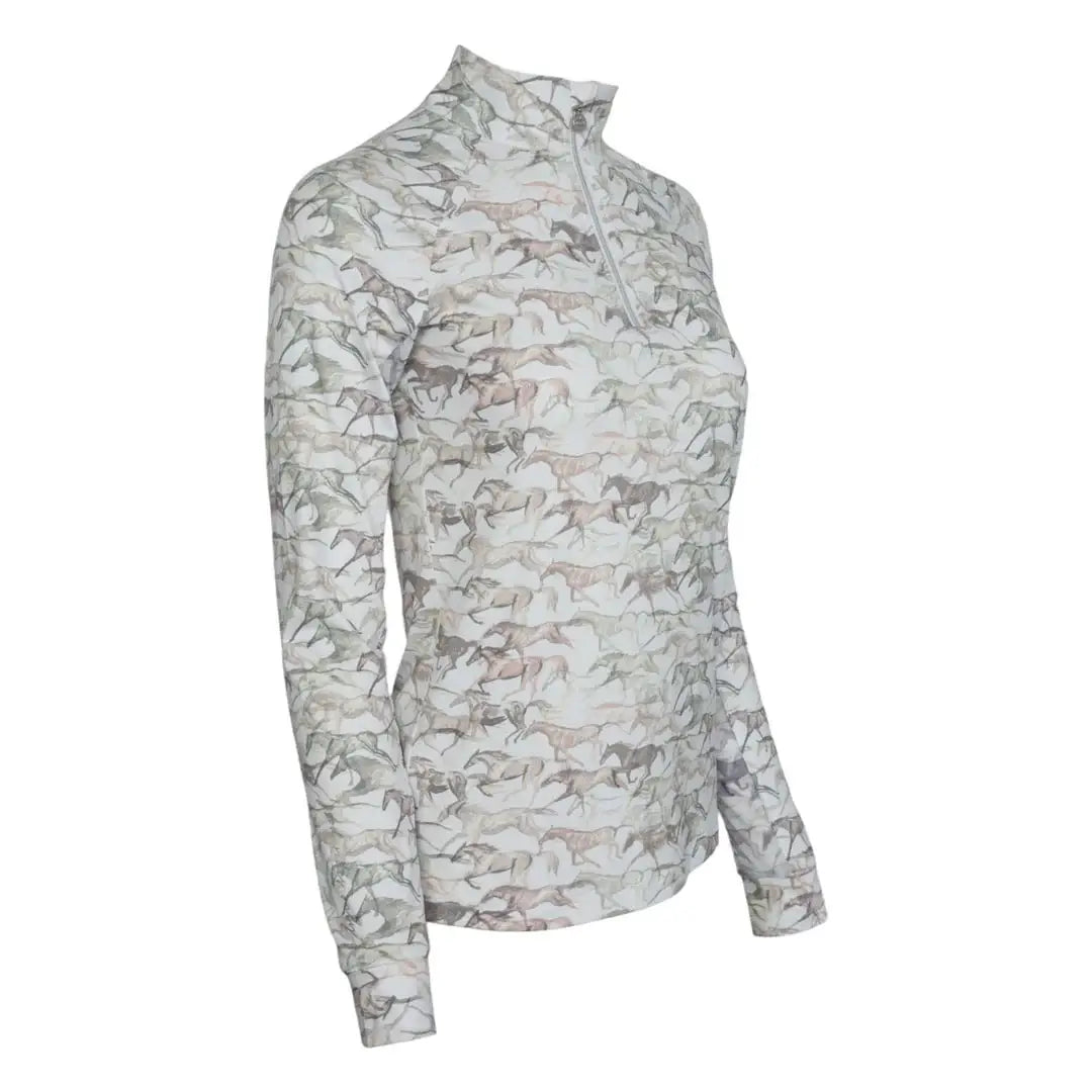 Dapplebay Galloping Watercolor 1/4 Zip Riding Top - Breeches.com - Flyclothing LLC