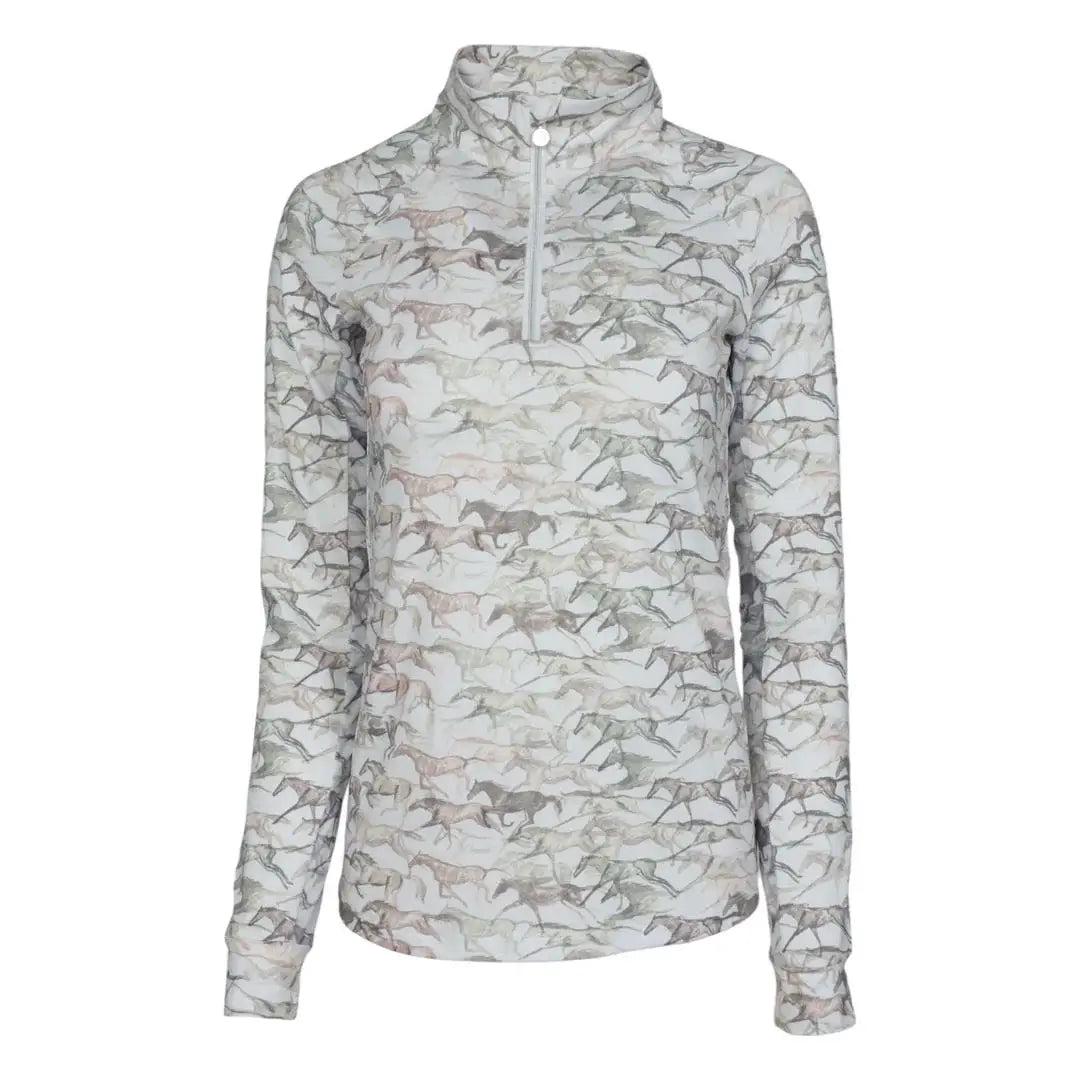 Dapplebay Galloping Watercolor 1/4 Zip Riding Top - Breeches.com - Flyclothing LLC