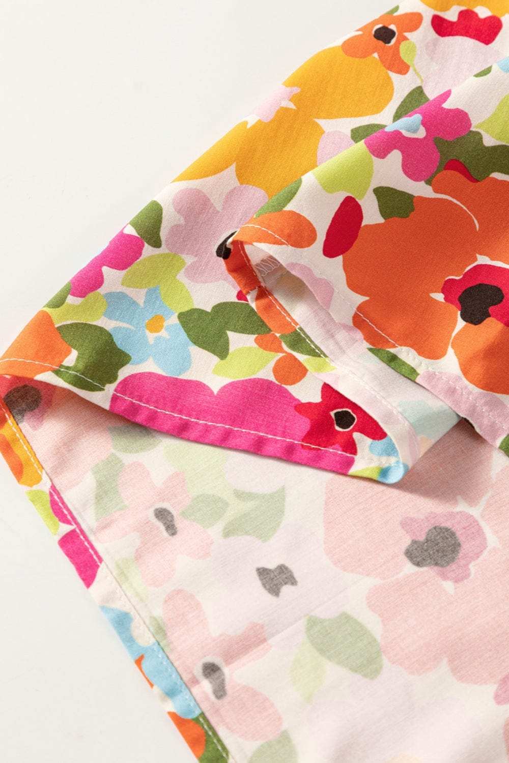 Printed Round Neck Half Sleeve Blouse - Trendsi - Flyclothing LLC