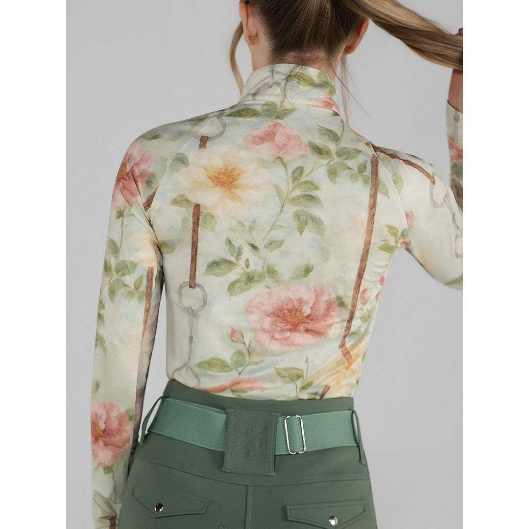 Dapplebay Vintage Floral 1/4 Zip LS Riding Top - Breeches.com - Flyclothing LLC