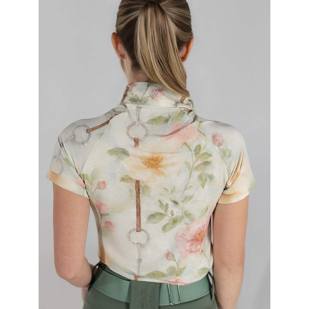 Dapplebay Vintage Floral 1/4 Zip SS Riding Top - Breeches.com - Flyclothing LLC