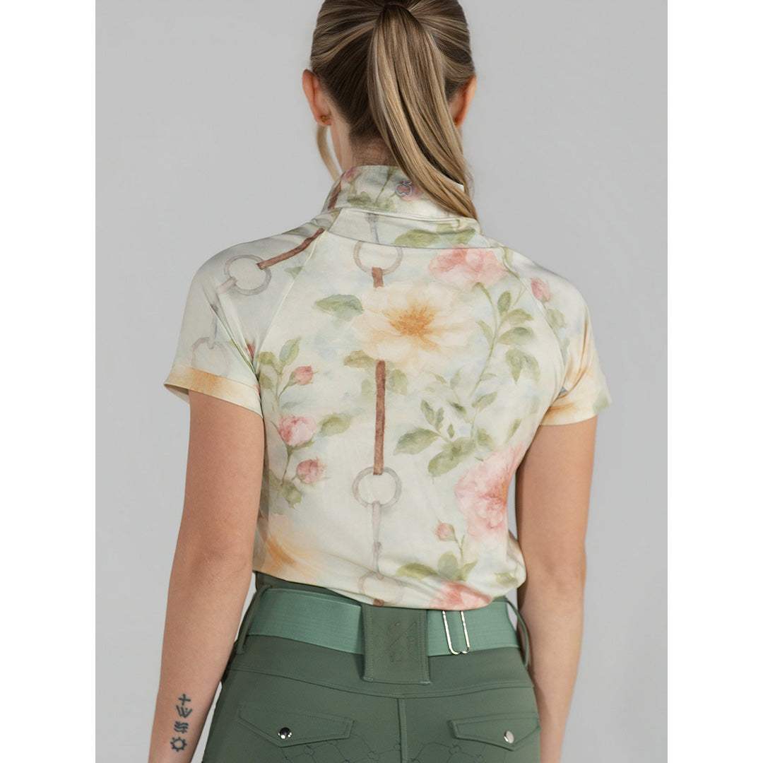 Dapplebay Vintage Floral 1/4 Zip SS Riding Top - Breeches.com - Flyclothing LLC