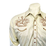 Rockmount Ranch Wear Men's Khaki Vintage Bull Rider Embroidery - Rockmount Clothing - Flyclothing LLC
