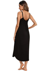 V-Neck Midi Lounge Dress - Trendsi - Flyclothing LLC