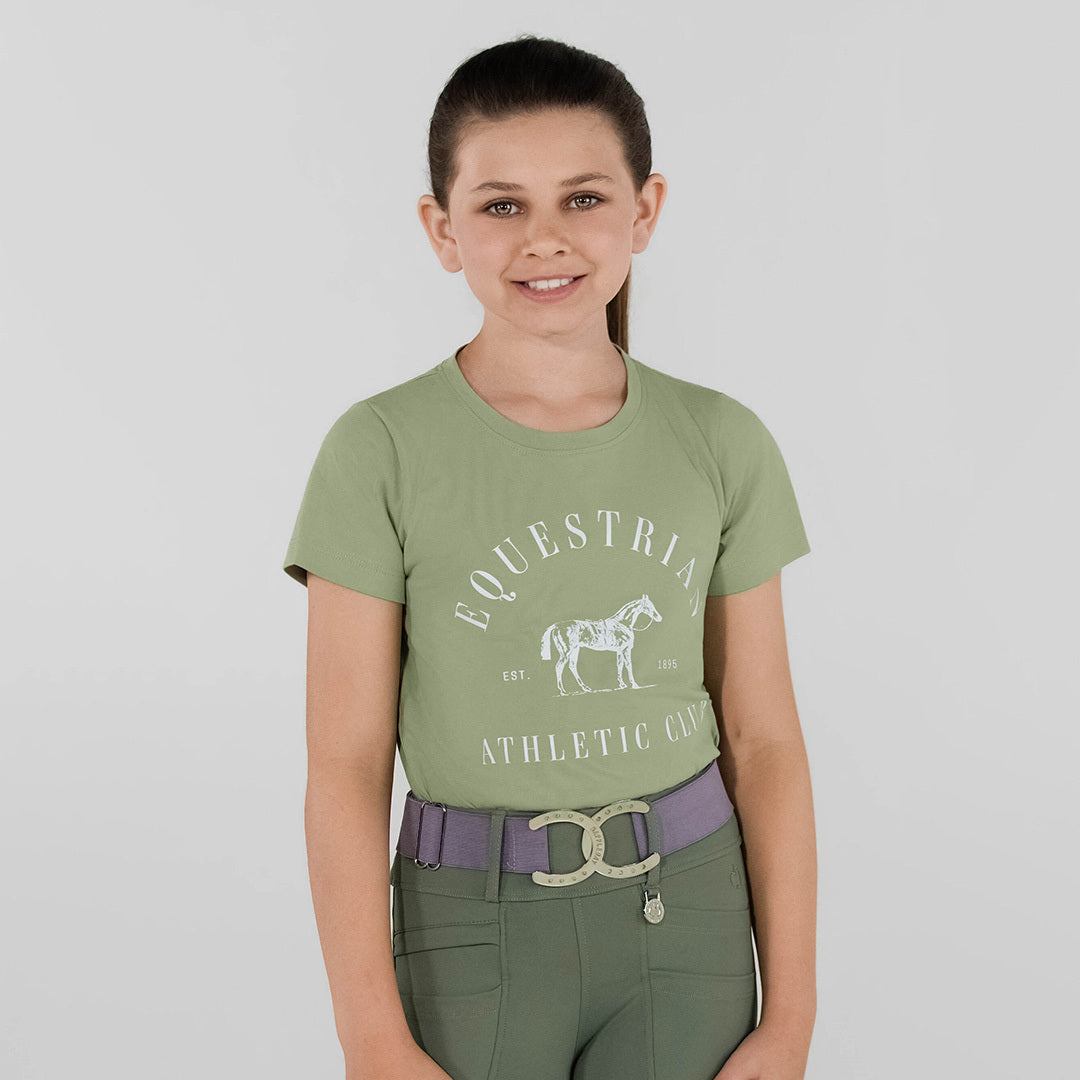 Dapplebay Kids Equestrian Athletic Club Tee-Sage