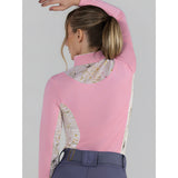 Dapplebay Grace 1/4 Zip LS Riding Top-Light Pink/Dragonfly Meadow