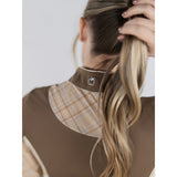Dapplebay Grace 1/4 Zip LS Riding Top-Chestnut/Spring Plaid
