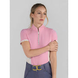 Dapplebay Grace 1/4 Zip SS Riding Top-Light Pink/Dragonfly Meadow - Breeches.com - Flyclothing LLC